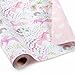 Garbendy Pink Unicorn Wrapping Paper Mini Roll 17 InchX 328 Feet Colorful Plants Florals Pink Heart Reversible Girls Gift Paper for Birthday Baby Shower Party Holiday Party - Image 1