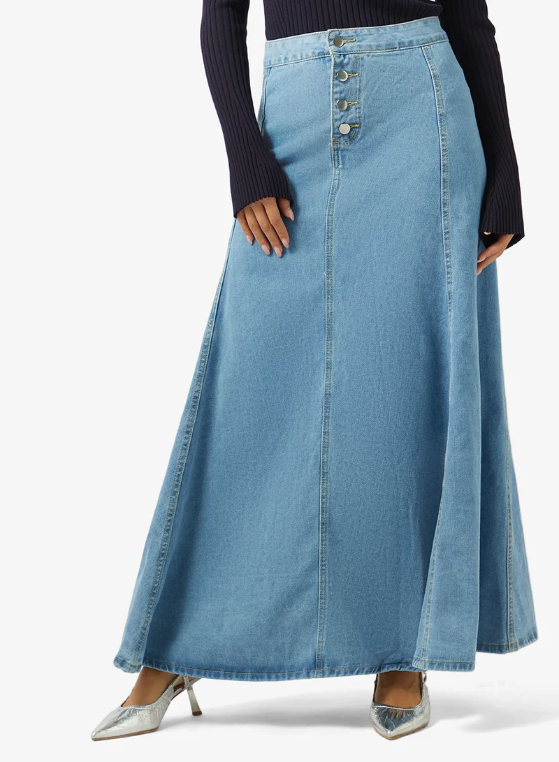 خزانة Denim A-line Skirt