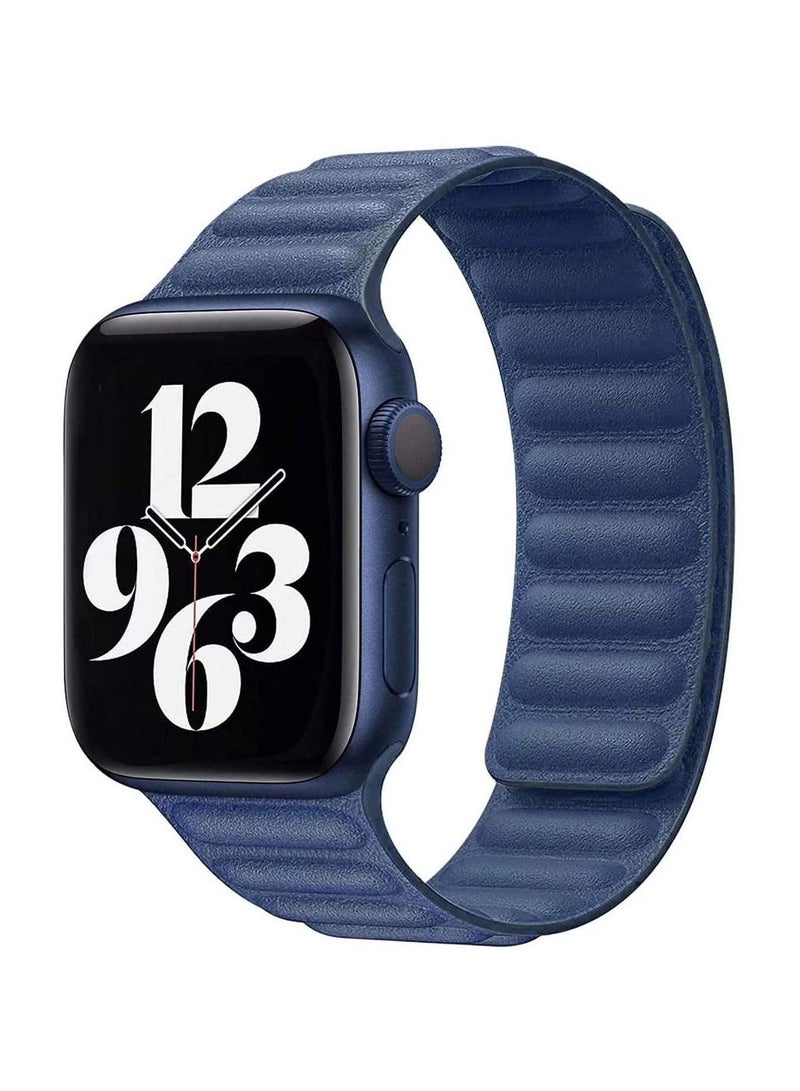 Adjustable Leather Loop Wristband with Strong Magnetic Closure for Apple Watch Series 1,2,3,4,5,6,SE 42//44mm - Image 1