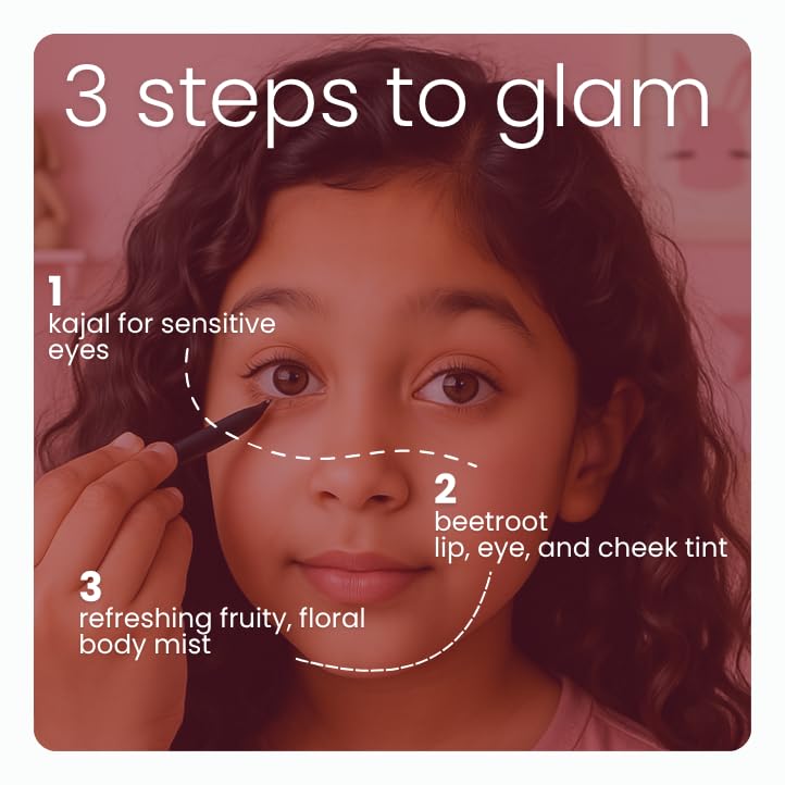 Tuco® Kids Organic Glam Girl Kit for Kids Girls | Natural, Safe & Non-Toxic Makeup Kit | Birthday Gift for 3 4 5 6 7 8 9 10 11 12-16 Yrs - Image 5