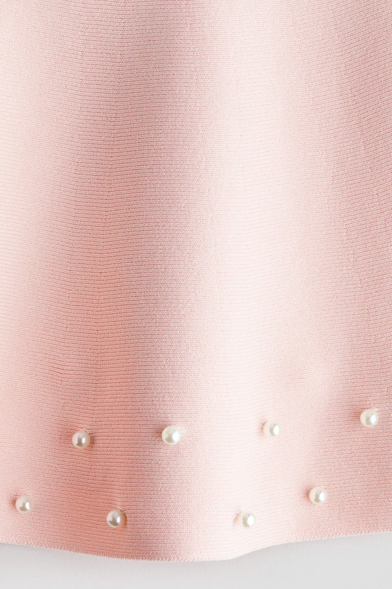 H&M Bead-detail fine-knit skirt