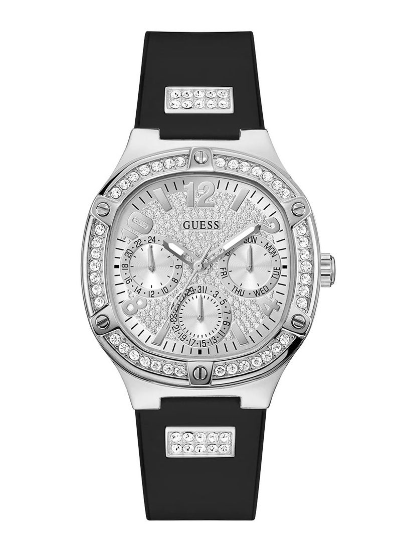 GUESS ساعة جيس متعددة الوظائف فضية اللون للنساء GW0619L1  - Image 1