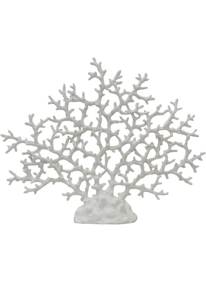 YINZUO YINZUO Decorative Coral Sculpture for Home Decor Resin Coral Reef Figurine â€“ Ocean-Themed Coastal Decoration for Living Room, Bathroom, Office, or Beach House (White)  - Image 5