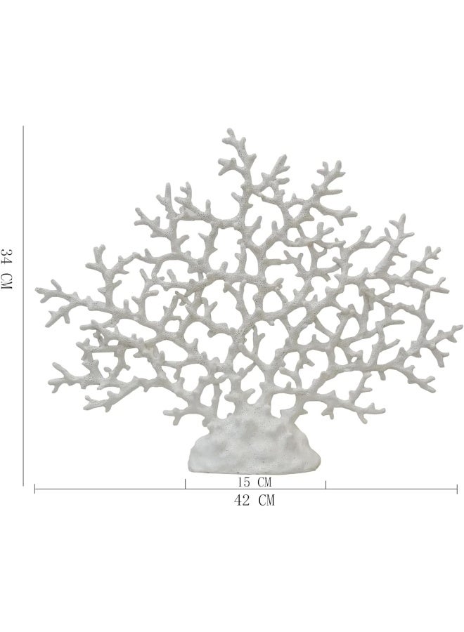 YINZUO YINZUO Decorative Coral Sculpture for Home Decor Resin Coral Reef Figurine â€“ Ocean-Themed Coastal Decoration for Living Room, Bathroom, Office, or Beach House (White)  - Image 2