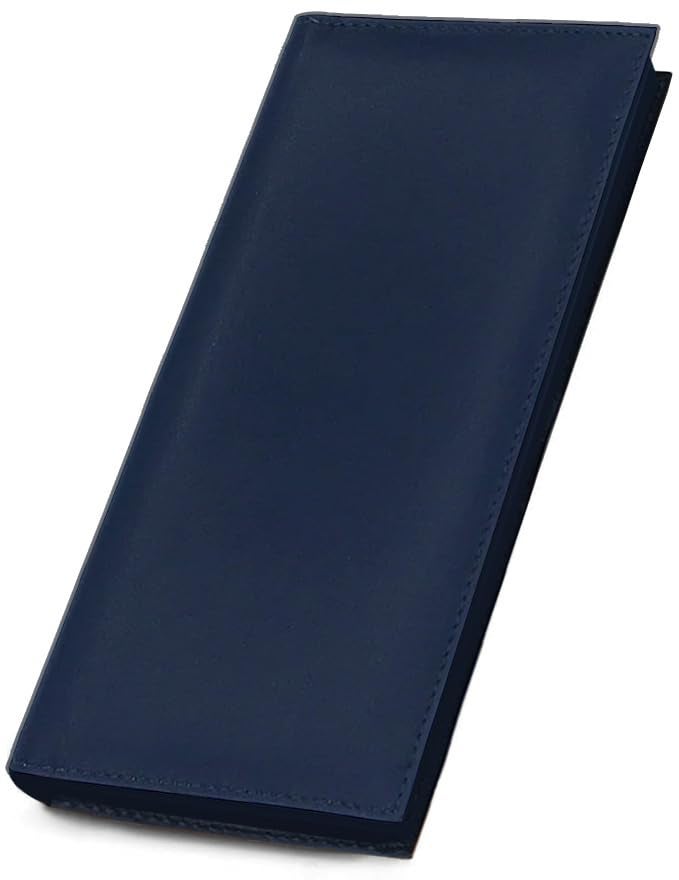 123 Cheap Checks Blue Basic Genuine Leather Checkbook Cover For Men & Women - Image 1