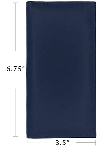 123 Cheap Checks Blue Basic Genuine Leather Checkbook Cover For Men & Women - Image 4