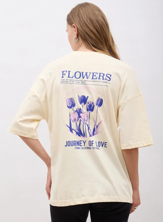 Styli Graphic Print Short Sleeve Oversized T-Shirt