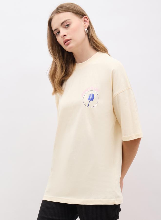 Styli Graphic Print Short Sleeve Oversized T-Shirt - Image 3