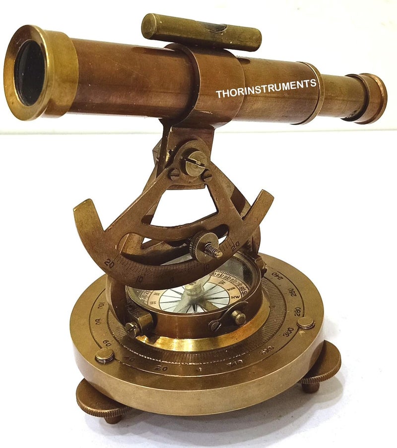 Antique Brass Alidade Compass 6" Nautical Decorative Alidade Compass Rustic Vintage Home Decor Gifts