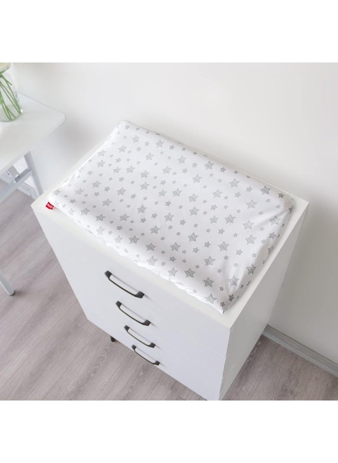 Moonsea Moonsea Changing Pad Covers for Boys Girls 2 Pack, Lovely Print Soft Unisex Diaper Change Table Sheets, Fit 32"/34''x16" Contoured Pad, Comfy Cozy 2-Pack Cradle Sheets, Pink & White  - Image 3