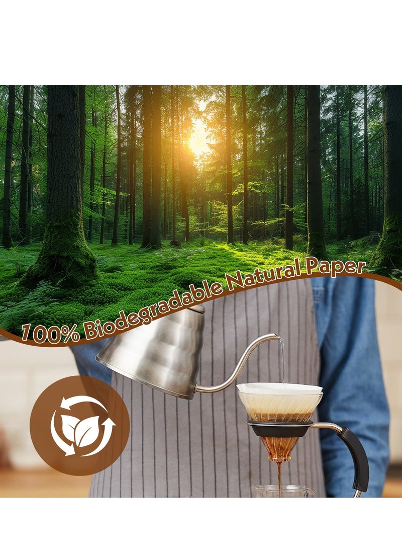أبيكسلل ورق فلاتر القهوة V60، 100 فلتر غير مبيّض للاستخدام مرة واحدة لتحضير القهوة بالتنقيط، الحجم 01 (لـ 1-4 أكواب). - Image 5