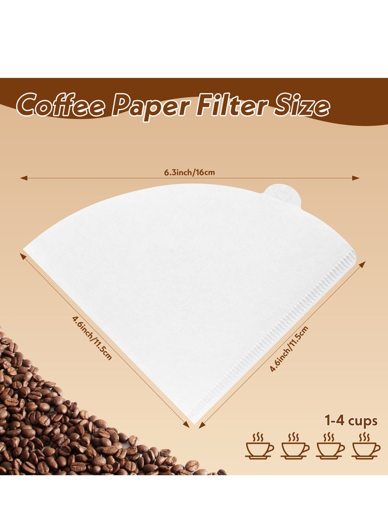 Bentifar - V60 Coffee Filters Paper,100 Unbleached Disposable Filters for Pour Over and Drip Coffee Maker, Size 01 (1-4 Cups) - Image 1