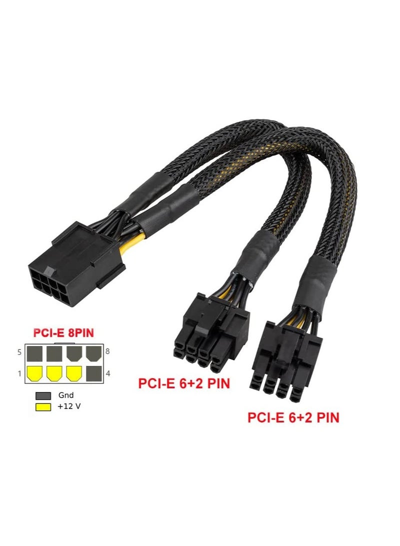 8 Pin Graphics Card Extension Cable PCIe Power Adapter Braided 20cm 18AWG Sleeve - Image 5