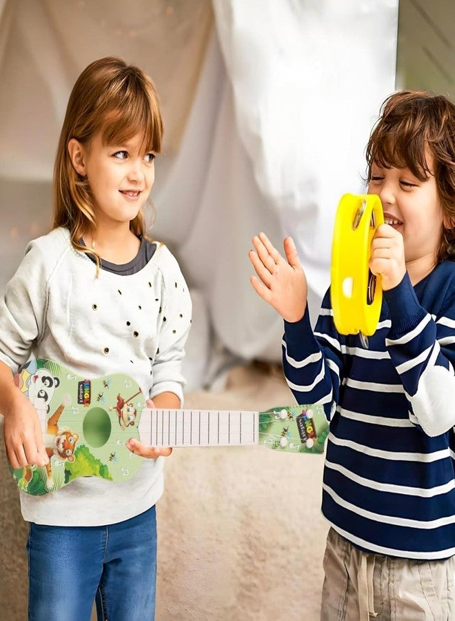 CIRBOX 17 Inch Kids Guitar Toy - Musical Instrument with Strings | Dinosaur, Jungle Safari, Unicorn & Space Designs | Educational Toy Gift for Boys & Girls 3+ | Pack of 1 (Green) - Image 2