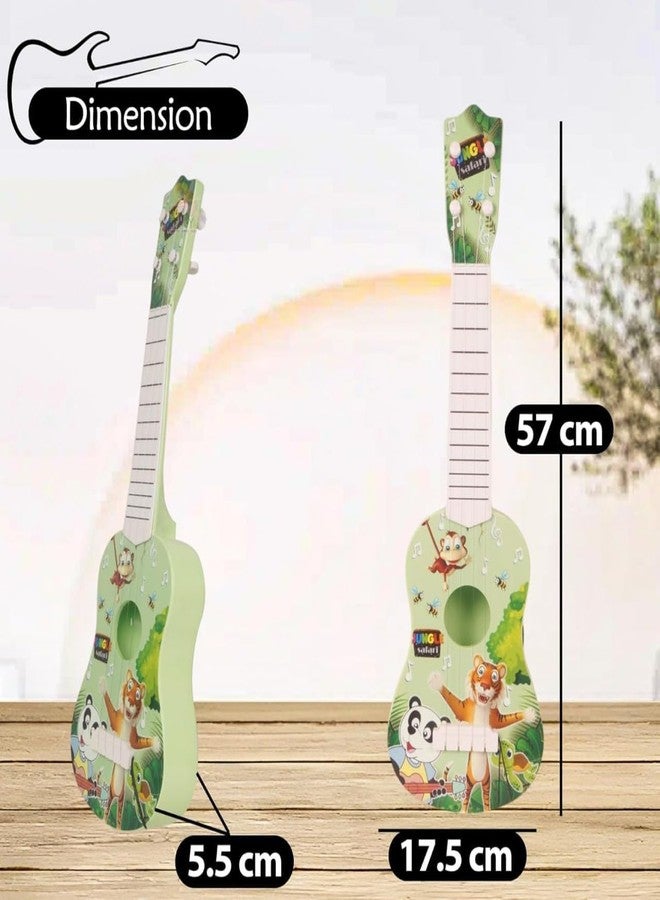 CIRBOX 17 Inch Kids Guitar Toy - Musical Instrument with Strings | Dinosaur, Jungle Safari, Unicorn & Space Designs | Educational Toy Gift for Boys & Girls 3+ | Pack of 1 (Green) - Image 5