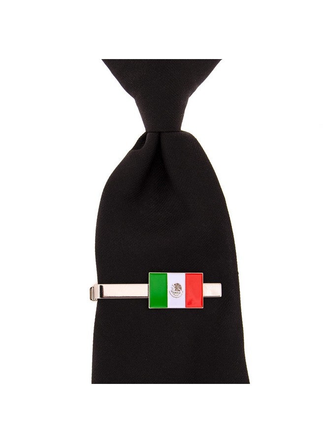 Desert Cactus Mexico Country Rectangle Flag Tie Bar Made Of Metal Souvenir Mexican (Silver Tie Bar) - Image 4