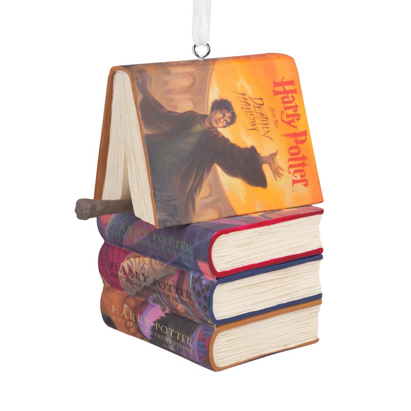 Hallmark Harry Potter Stacked Books with Wand Christmas OrnamentResin 223 x 275 x 228 inches 0002HCM9130