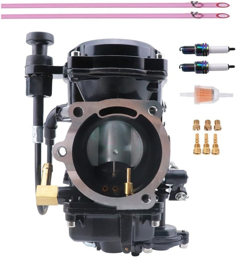 JIK Carburetor for Harley Davidson Road King Twin Cam 40mm CV40 Softail Dyna Sportster XL883 XL1200 - Black - Image 2