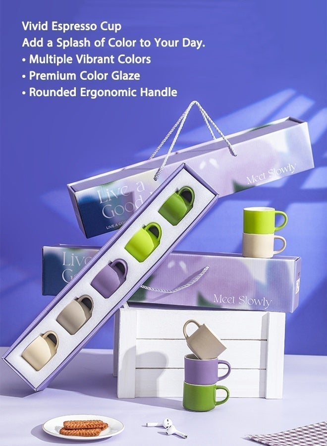 غولف تريند طقم أكواب قهوة سيراميك مكون من 5 قطع - أكواب شاي أنيقة للنساء، هدية مميزة للسيدات وزميلات العمل والتخرج - Image 3