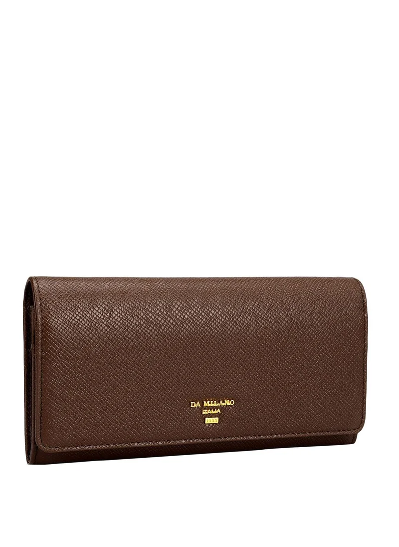 دا ميلانو محفظة نسائية جلد طبيعي بني من دا ميلانو