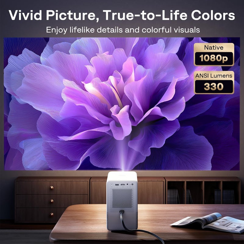 Aurzen Roku TV Smart Projector with WiFi and Bluetooth, 1080P FHD, Portable Mini Projector for Home and Outdoor Movies - Image 4