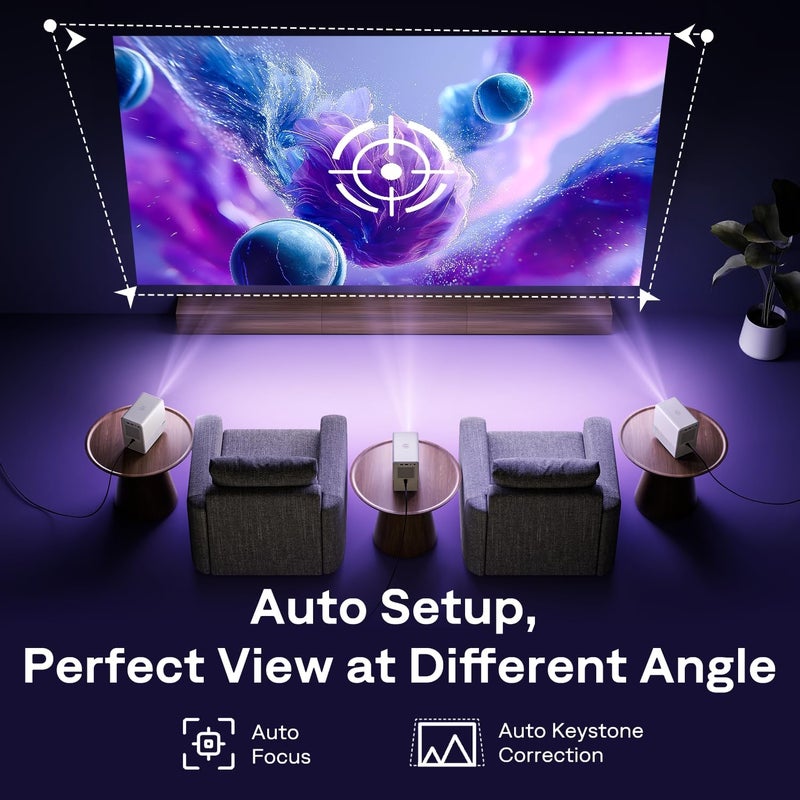 Aurzen Roku TV Smart Projector with WiFi and Bluetooth, 1080P FHD, Portable Mini Projector for Home and Outdoor Movies - Image 5
