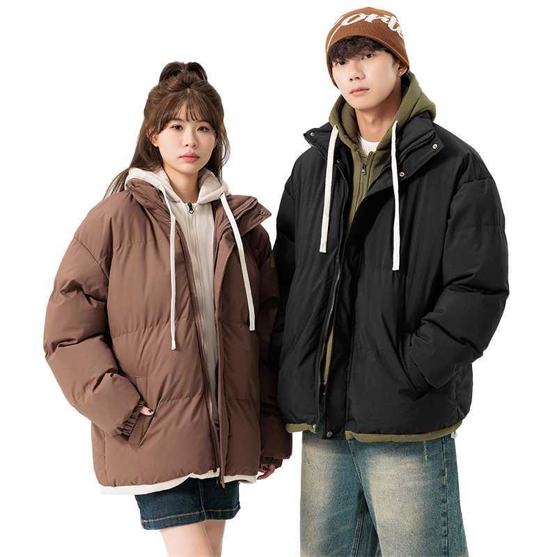 Fake Two-piece Cotton-padded Jacket Mens Winter Loose Casual Thickened Warm Cotton-padded Jacket Japanese Style Fashionable Hooded Cotton-padded Jacket Coffee - Image 2