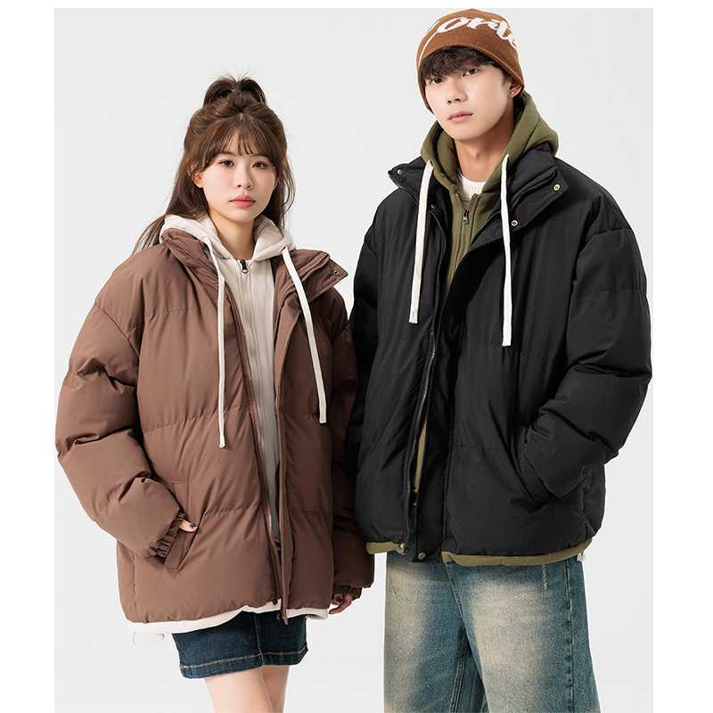 Fake Two-piece Cotton-padded Jacket Mens Winter Loose Casual Thickened Warm Cotton-padded Jacket Japanese Style Fashionable Hooded Cotton-padded Jacket Coffee - Image 3
