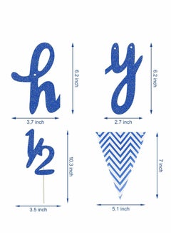 Y&D 6 Months Banner Happy Birthday 1/2 Glitter, Half Year Cake Topper Triangle Flag for Baby Shower Party Decoration  - Image 4