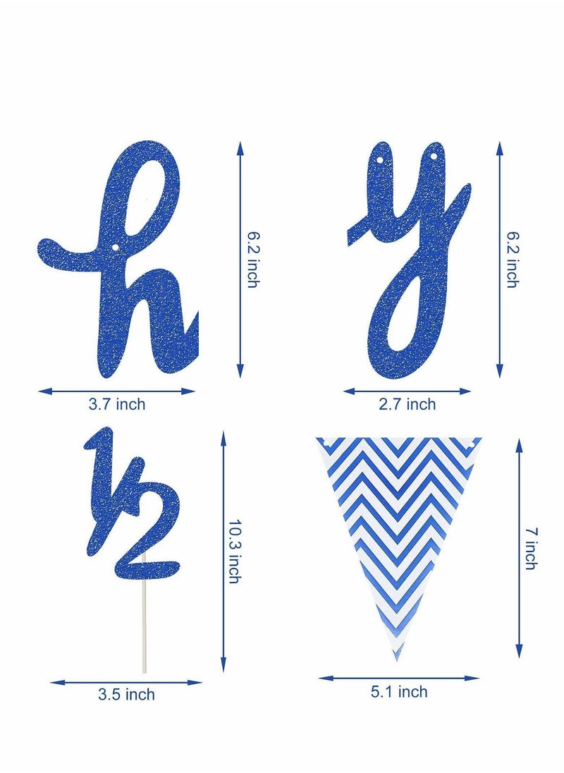 Y&D 6 Months Banner Happy Birthday 1/2 Glitter, Half Year Cake Topper Triangle Flag for Baby Shower Party Decoration  - Image 4