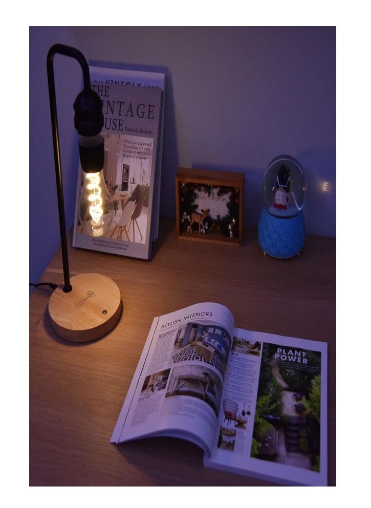 Original Magnetic Levitating Light Bulb, Wireless LED Floating Desk Lamp with Wireless Charger, Unique LED Night Light Levitation Lamp for Home Room Office Decor Gifts  - Image 3
