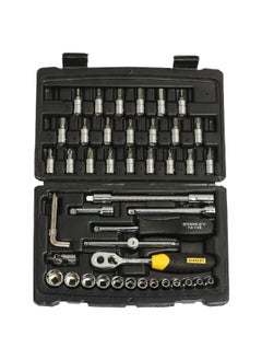 Stanley 46-Piece Square Drive Metric Socket and Bit Set Black and Silver 5 x 14 x 22.5 cm STMT72794-8  - Image 1
