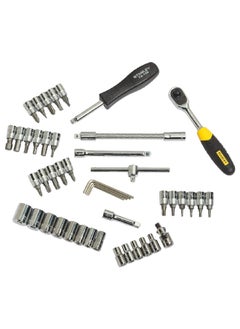 Stanley 46-Piece Square Drive Metric Socket and Bit Set Black and Silver 5 x 14 x 22.5 cm STMT72794-8  - Image 2