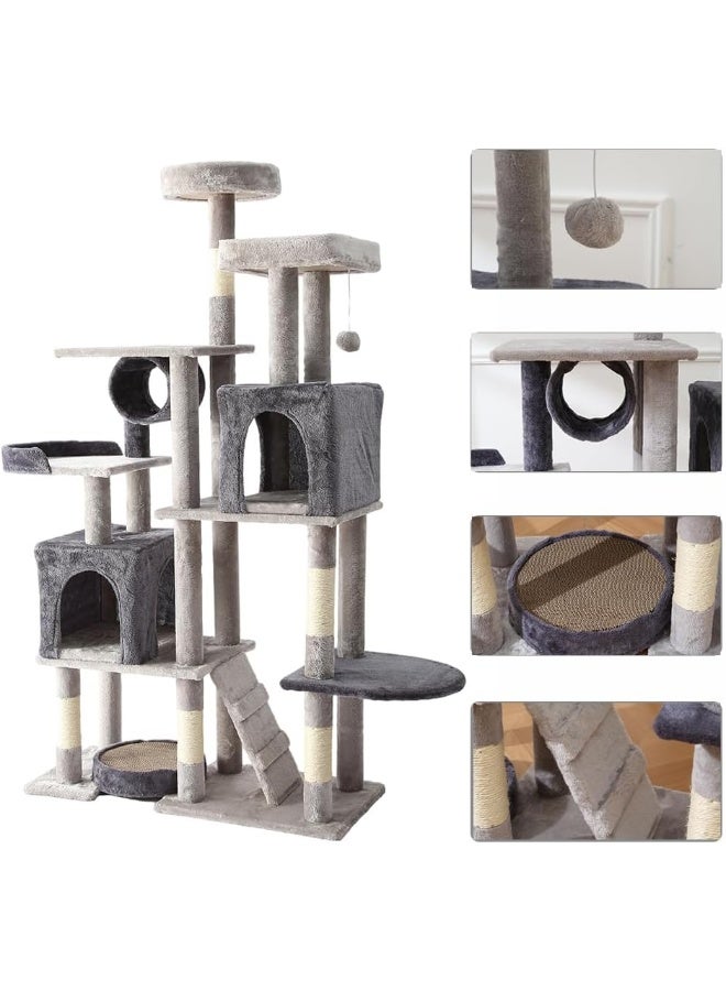 NeoStyle Cat Tower, Indoor Cat Tree with Sisal Covered Catch Posts and Plush Catch Balls, Suitable for Small and Medium-sized Cats - Image 4