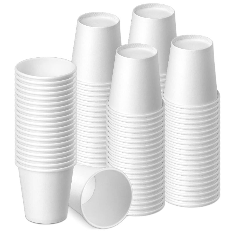 Huaiid 3 oz 100 Pack Disposable Paper Bathroom  Mouthwash Cups White