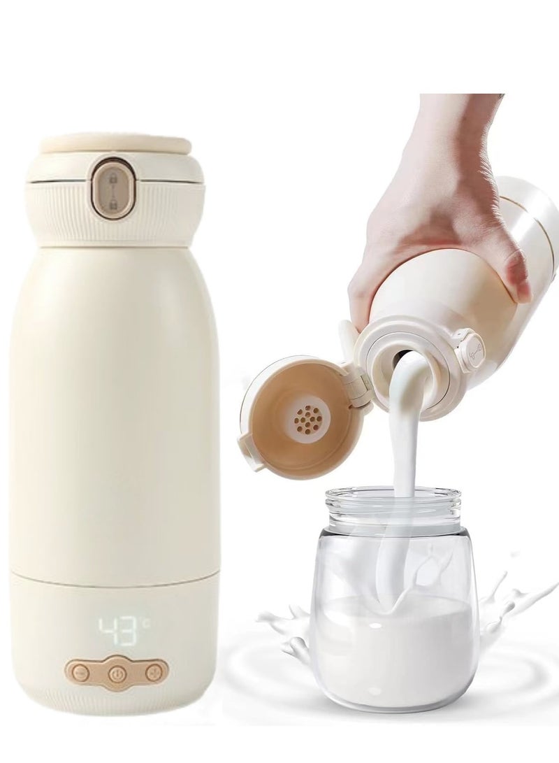 اكسيسن سخان زجاجات محمول، سخان حليب لاسلكي سعة 500 مل مع شاشة عرض لدرجة الحرارة، تسخين سريع، درجة حرارة ثابتة لمدة 36 ساعة، مادة الفولاذ المقاوم للصدأ 316، كوب حراري سريع الشحن، سخان زجاجات رضاعة للأطفال، للسفر بالطائرة والسيارة في الهواء الطلق - Image 1