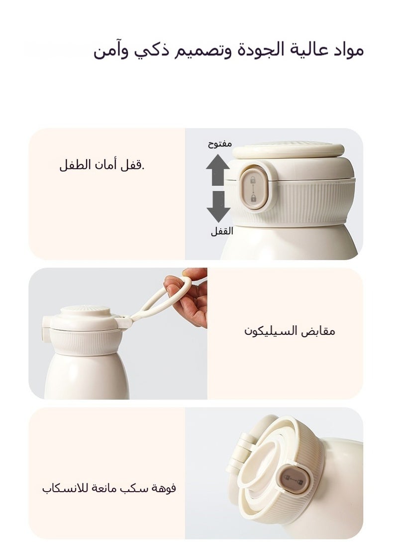 اكسيسن سخان زجاجات محمول، سخان حليب لاسلكي سعة 500 مل مع شاشة عرض لدرجة الحرارة، تسخين سريع، درجة حرارة ثابتة لمدة 36 ساعة، مادة الفولاذ المقاوم للصدأ 316، كوب حراري سريع الشحن، سخان زجاجات رضاعة للأطفال، للسفر بالطائرة والسيارة في الهواء الطلق - Image 3
