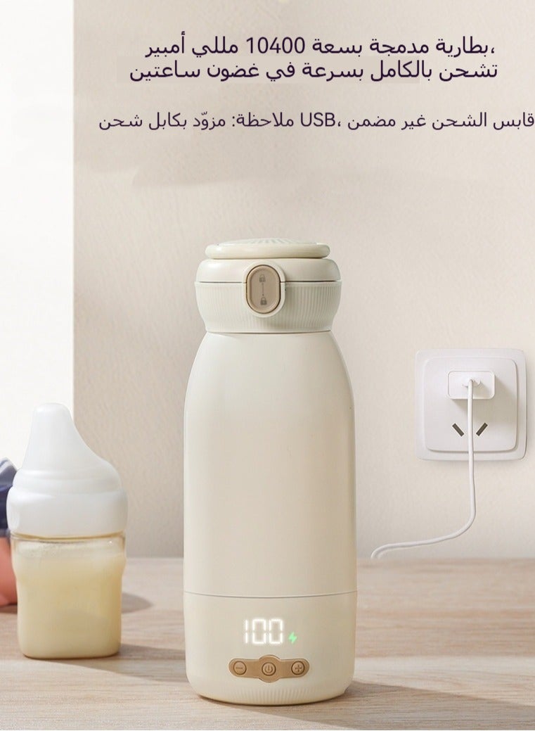 اكسيسن سخان زجاجات محمول، سخان حليب لاسلكي سعة 500 مل مع شاشة عرض لدرجة الحرارة، تسخين سريع، درجة حرارة ثابتة لمدة 36 ساعة، مادة الفولاذ المقاوم للصدأ 316، كوب حراري سريع الشحن، سخان زجاجات رضاعة للأطفال، للسفر بالطائرة والسيارة في الهواء الطلق - Image 5