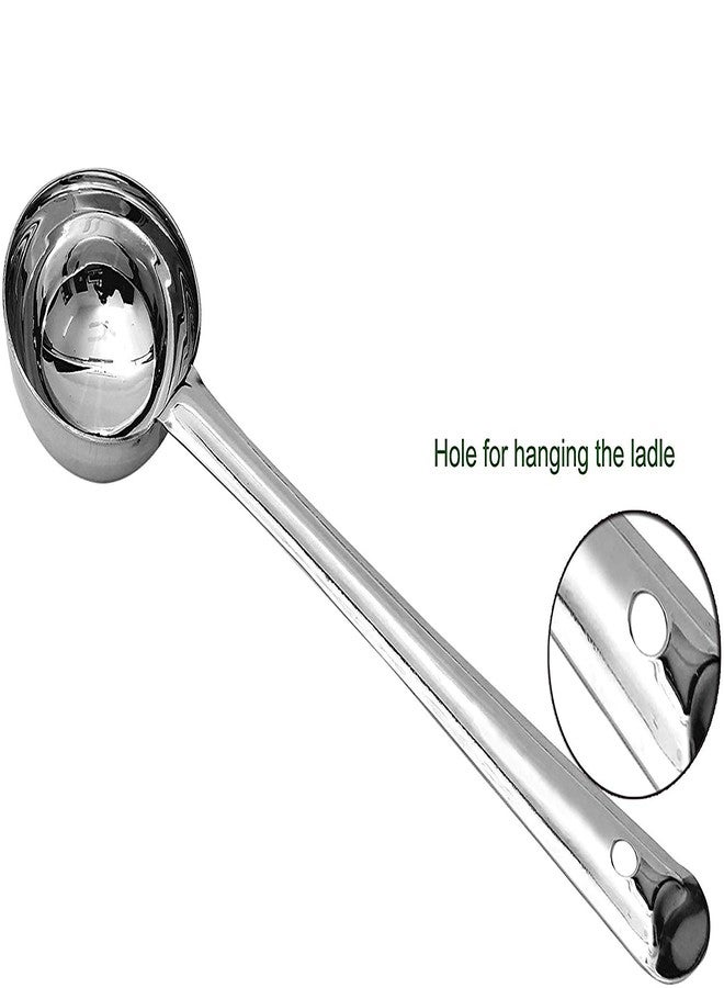 JGS Stainless Steel Jointless laddles Serving Spoon for Kitchen (Silver) - Image 2