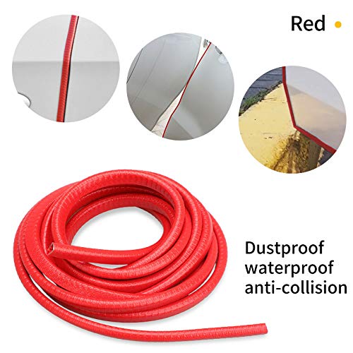 PRIKNIK Car U Shape Edge Trim Rubber Strip Seal Protector Car Door Edge Guards (16 ft/5 m) Compatible with Cars (Red, 16 ft) - Image 4