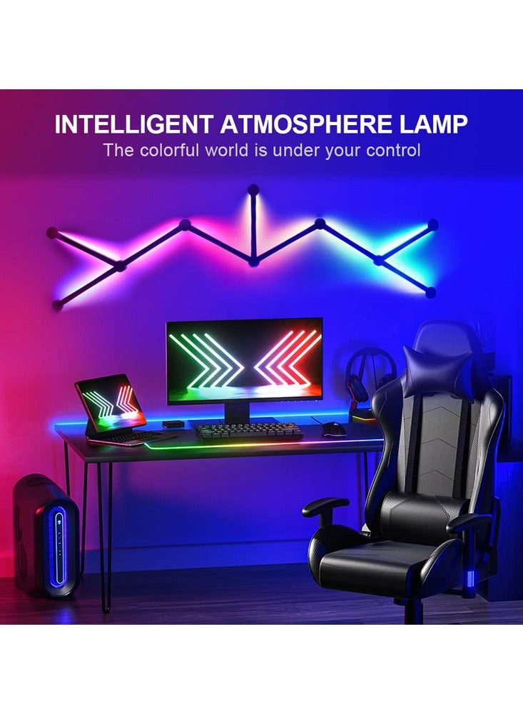 Meiyilan 9 LEDLight Lines Smart Wall Light Lines, 9 RGB LED PRO Light Bars, 16M+ Color, Music Sync, Dimmable WiFi Hexagon Light Lines for Bedroom, Living Room, Gaming, Party, Home Decor, Work with Alexa & Google Assistant - Image 2