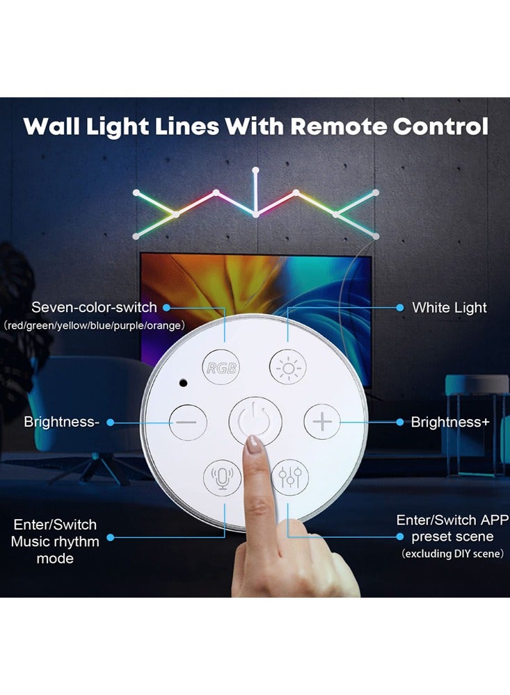 Meiyilan 9 LEDLight Lines Smart Wall Light Lines, 9 RGB LED PRO Light Bars, 16M+ Color, Music Sync, Dimmable WiFi Hexagon Light Lines for Bedroom, Living Room, Gaming, Party, Home Decor, Work with Alexa & Google Assistant - Image 3