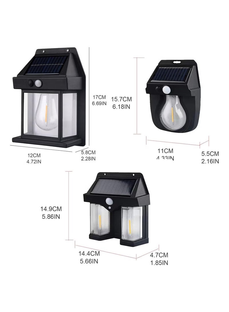 Raxoom Outdoor Solar Fence Wall LED Light Tungsten Filament Bulb Night Lamp For Courtyard Backyard Garden And Garage Decorative - Image 4