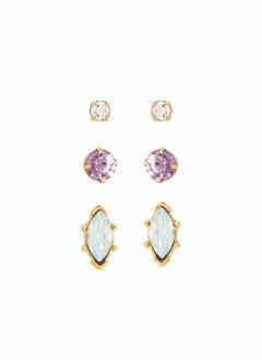 AMICA Set of 3 Gemstone Stud Earrings  - Image 1