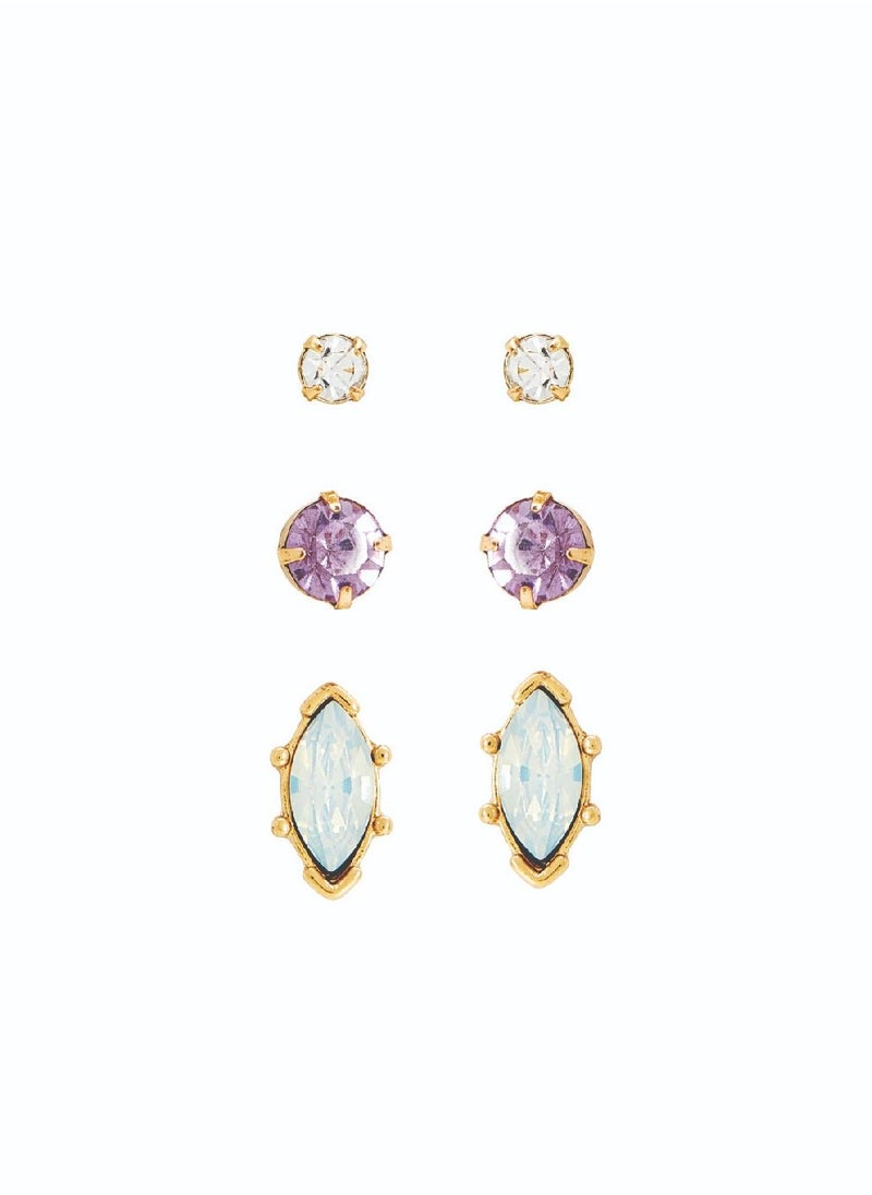AMICA Set of 3 Gemstone Stud Earrings  - Image 1