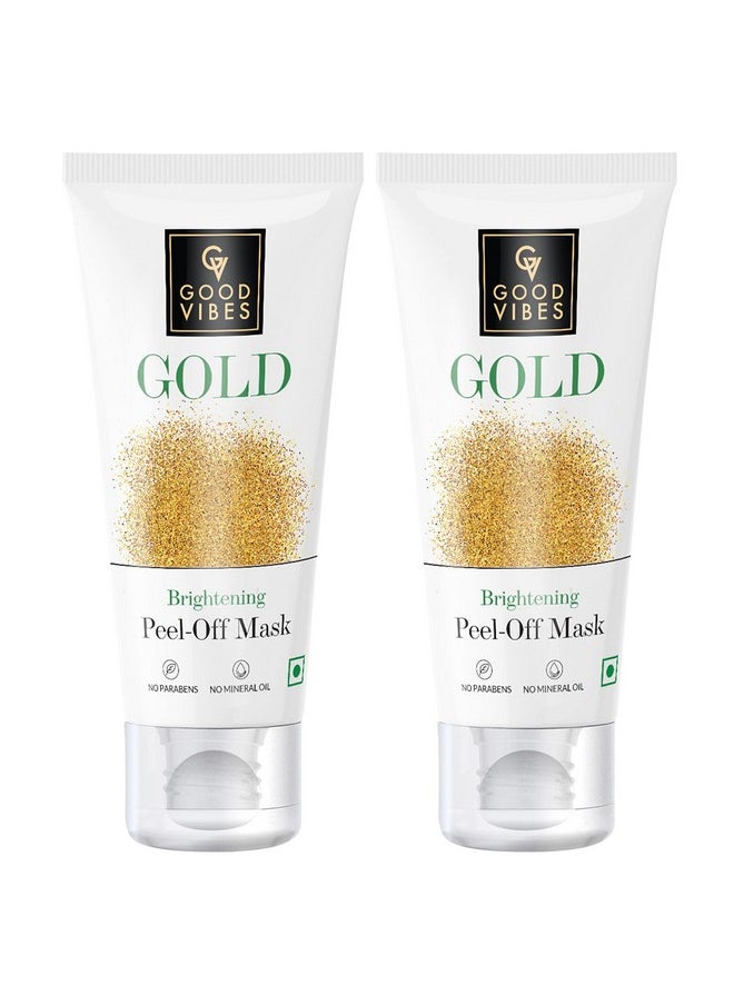 Good Vibes Gold Brightening Peel Off Mask, 50 G (Pack Of 2) | Deep Pore Cleansing Peel-Off Face Mask For All Skin Types, Anti-Bacterial & Helps Remove Acne, No Parabens, Sulphates & Mineral Oils  - Image 1