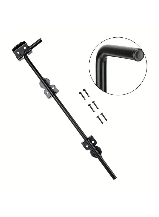 Black Heavy Duty Cane Bolt Drop Rod For Wooden Or Metal Gates Rust Resistant Steel - Image 1