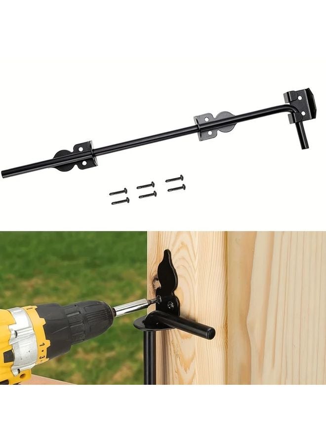 Black Heavy Duty Cane Bolt Drop Rod For Wooden Or Metal Gates Rust Resistant Steel - Image 3