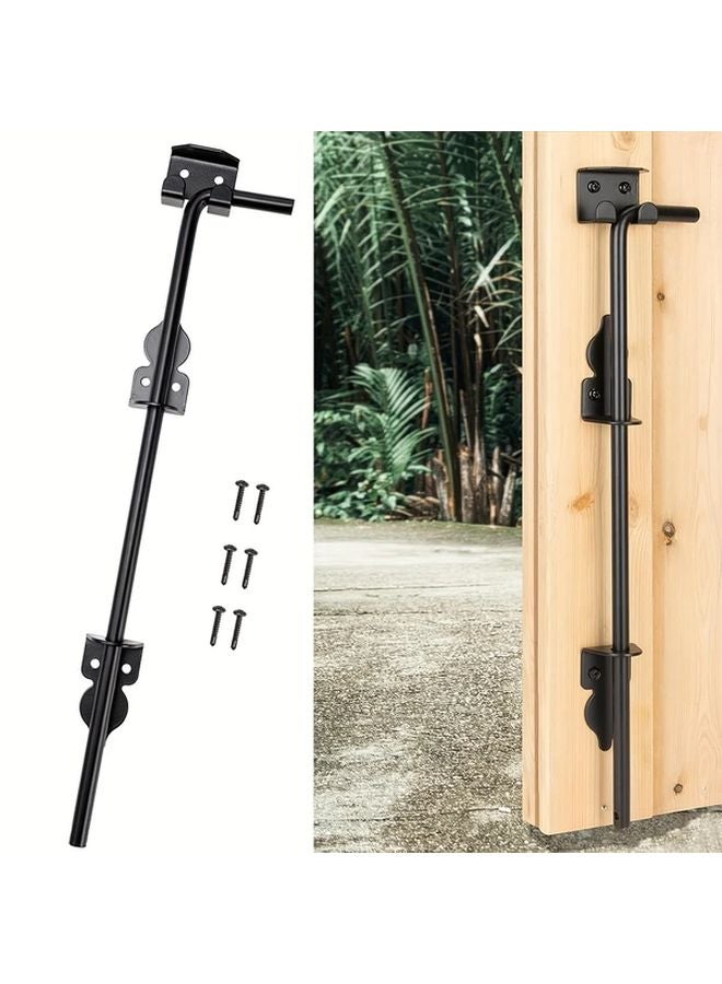 Black Heavy Duty Cane Bolt Drop Rod For Wooden Or Metal Gates Rust Resistant Steel - Image 5