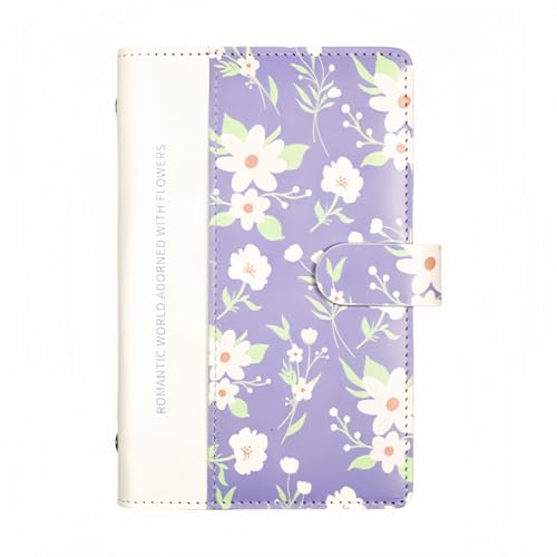 SUSOYAOCHEN 100 Envelope Savings Challenges Book Leather Cash Organizer 100 Pocket Money Challenge Binder Saver Successfully Reach Your Savings Goals (Purple) - Image 1